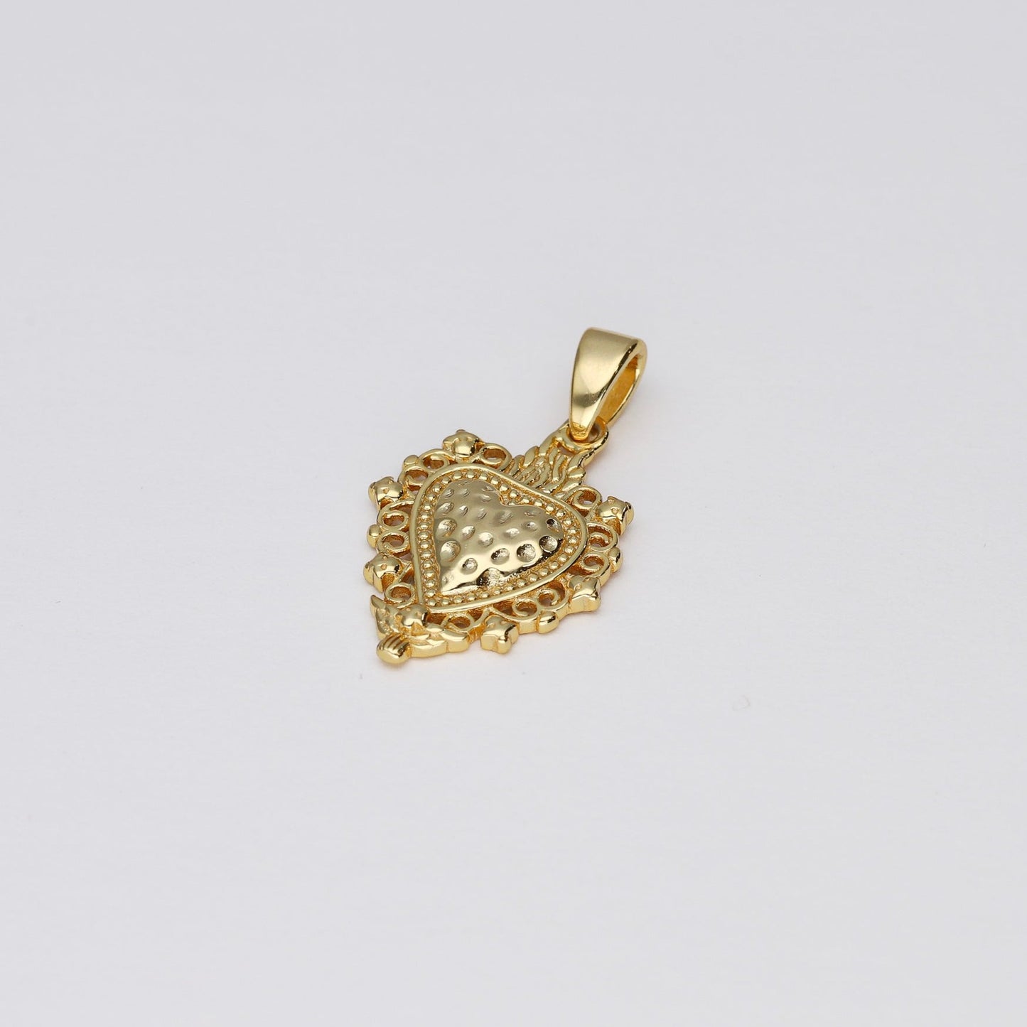 colgante sagrado corazon plata de ley chapado en oro 18 kt - Bendita Eva