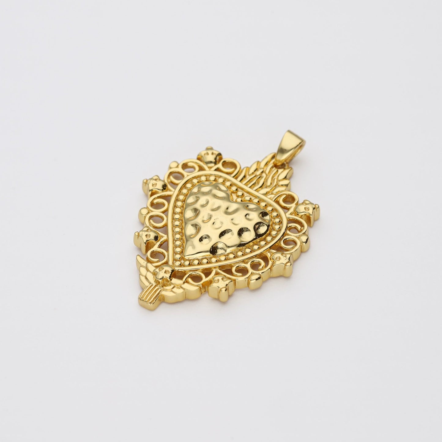 colgante sagrado corazon plata de ley chapado en oro 18 kt - Bendita Eva