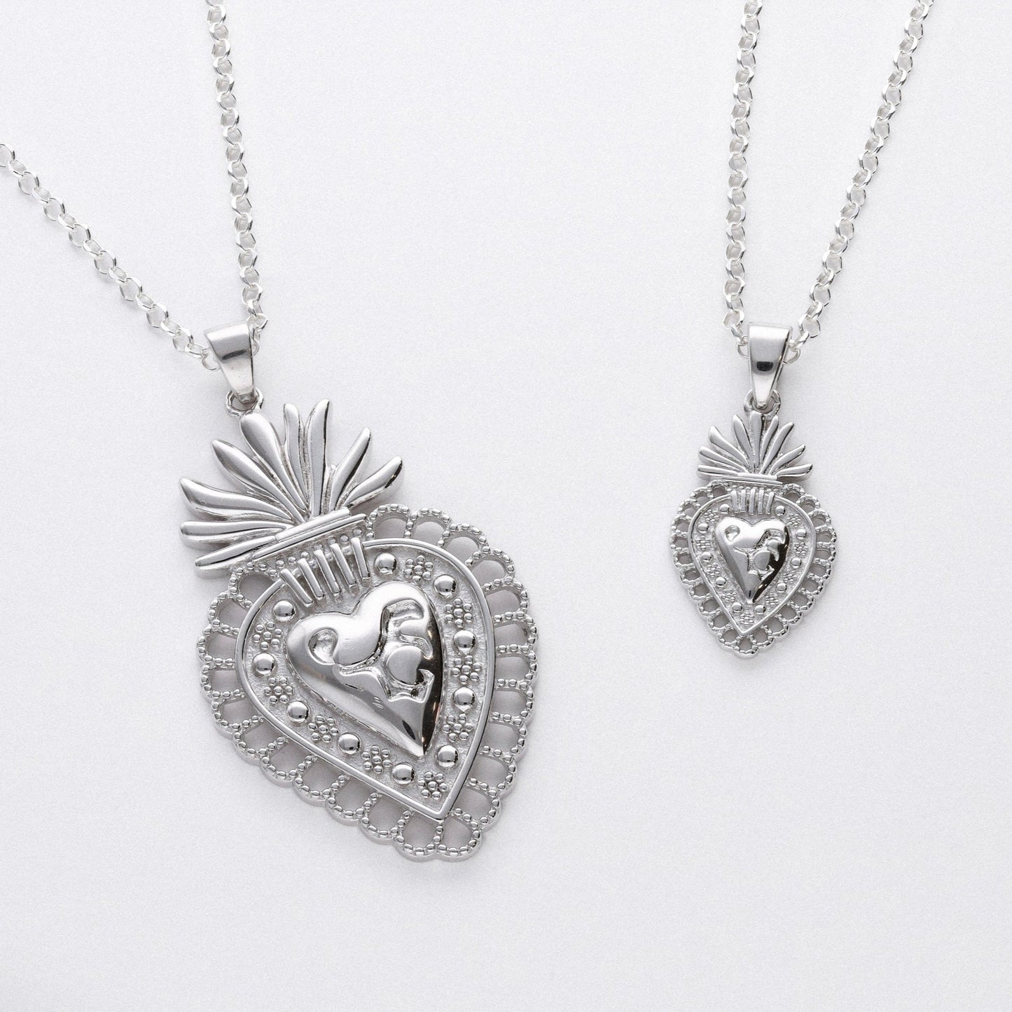Colgantes sagrados corazon plata de ley 925 - Bendita Eva