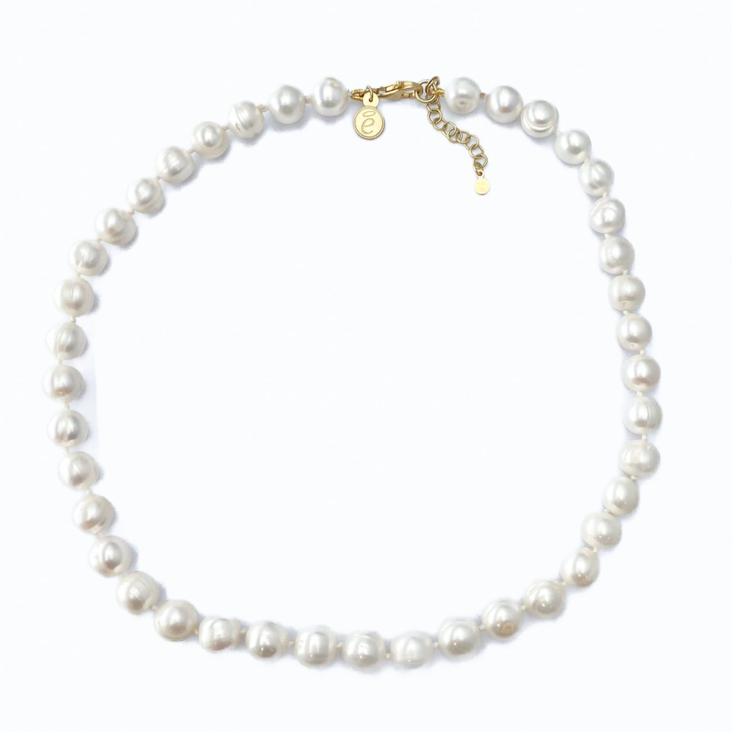 Collar de perlas naturales 9-10 mm mosqueton con cierre ajustable - Bendita Eva