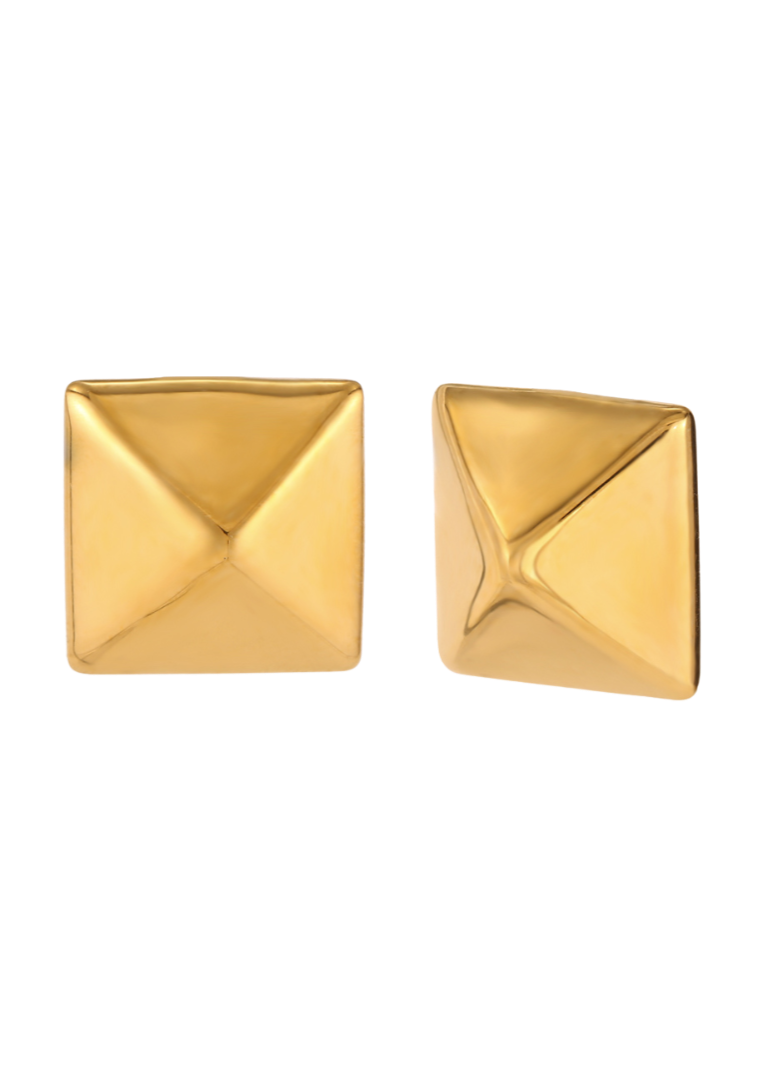 Pendientes Pirámide acero bañado en oro de 18K de Bendita Eva