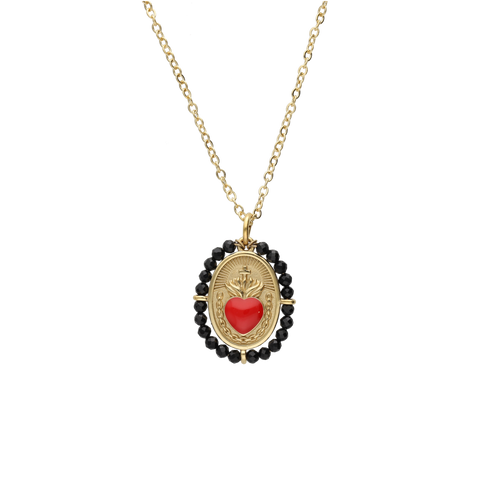 Colgante Sagrado Corazón ónix