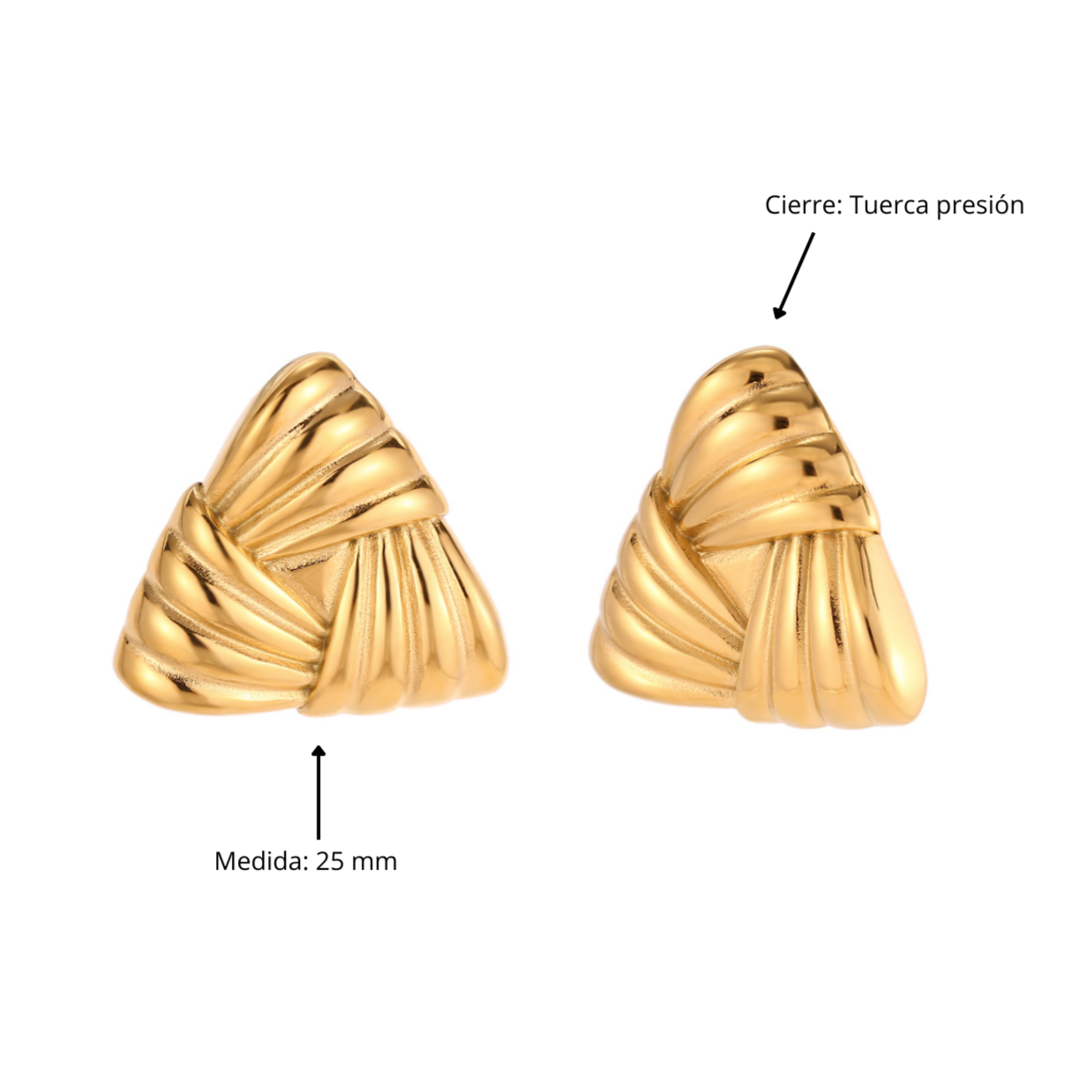 Pendientes Triangulos XL acero waterproof - Bendita Eva