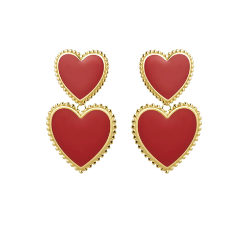 Pendientes Corazón rojo