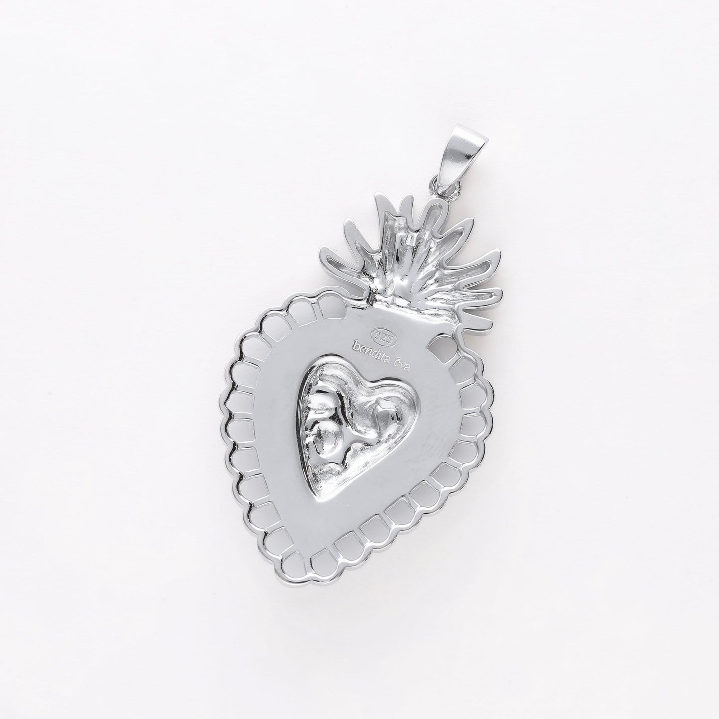 Sagrado corazon 4 cm plata- Bendita Eva