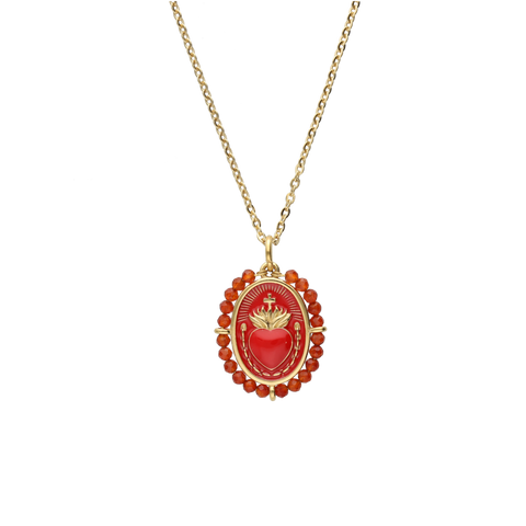 Colgante Sagrado Corazón Coral