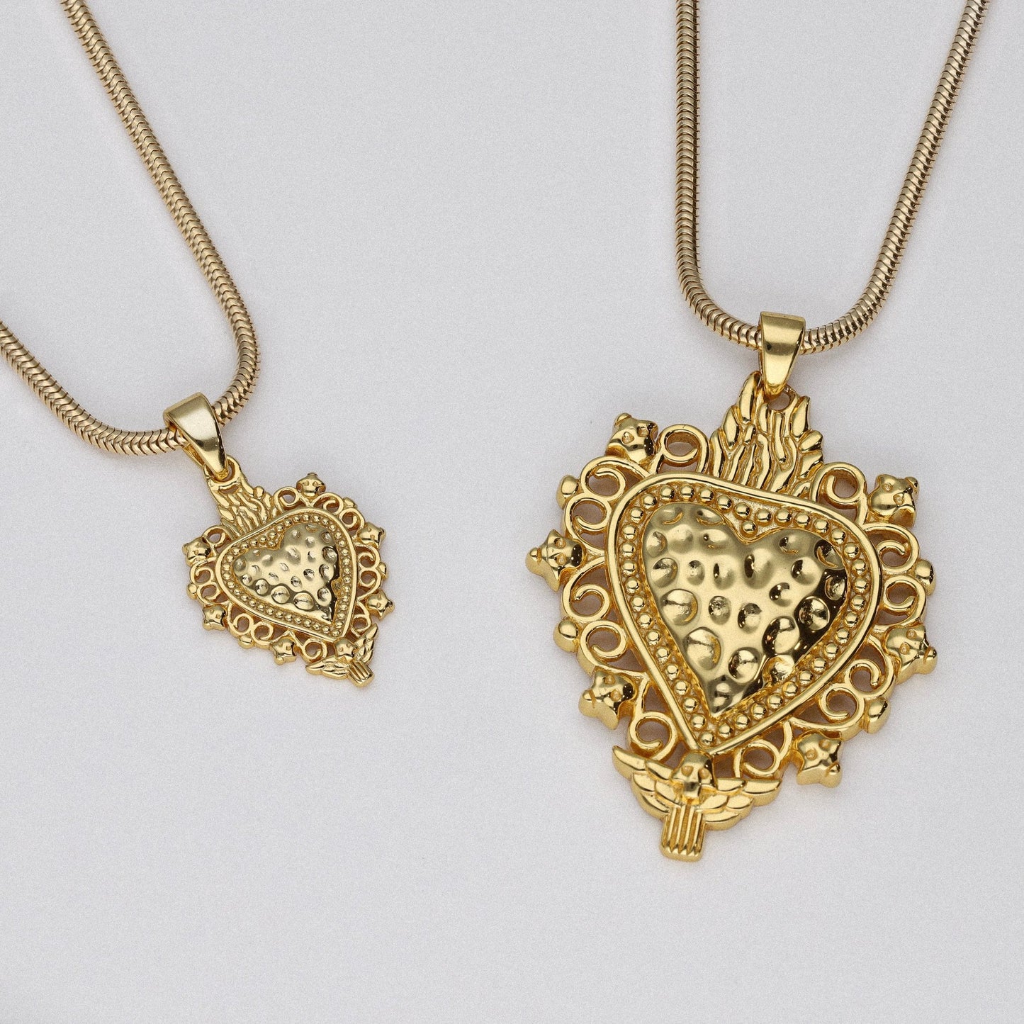colgante sagrado corazon plata de ley chapado en oro 18 kt - Bendita Eva