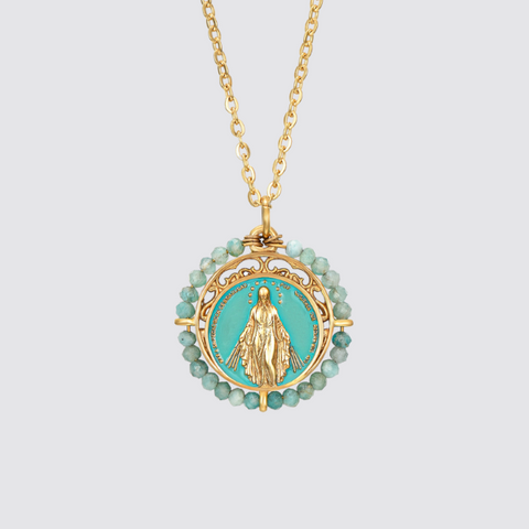 Colgante Virgen de la Milagrosa Amazonita