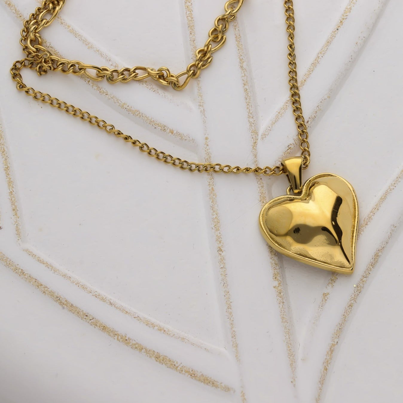 Colgante corazón doble cadena waterproof - Bendita Eva