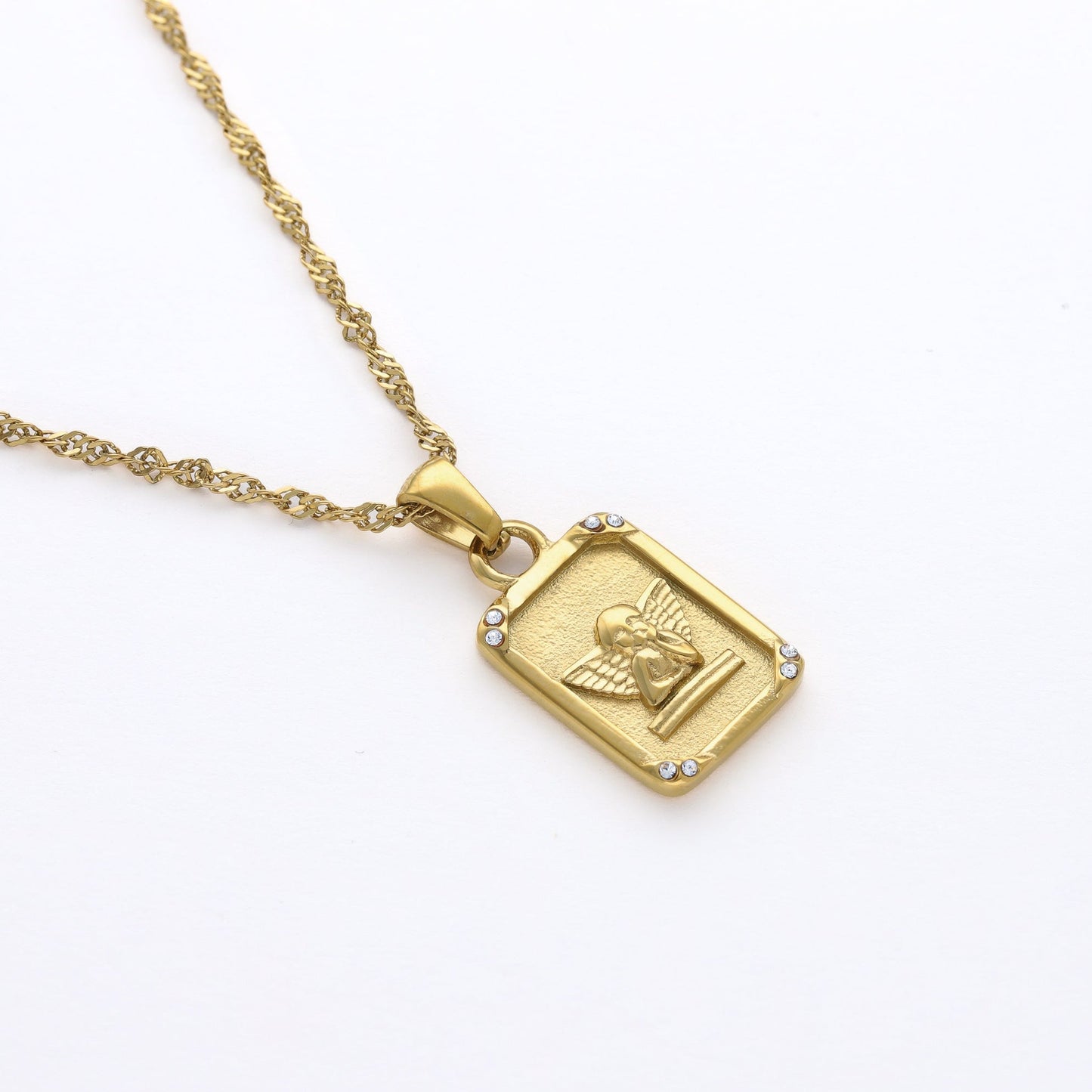 colgante medalla angel de la guarda