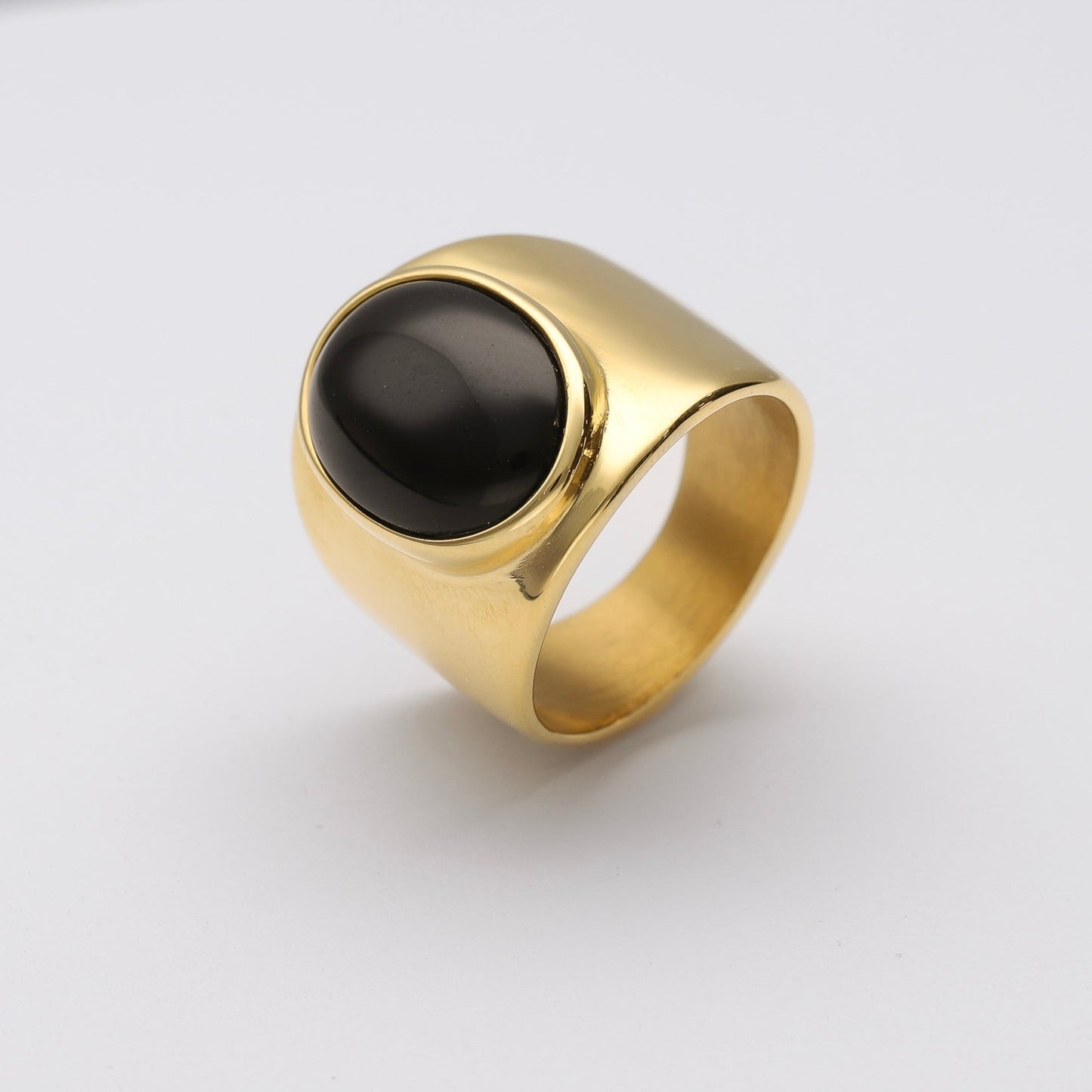 Anillo diseño XL piedra ovalada onix waterproof - Bendita Eva
