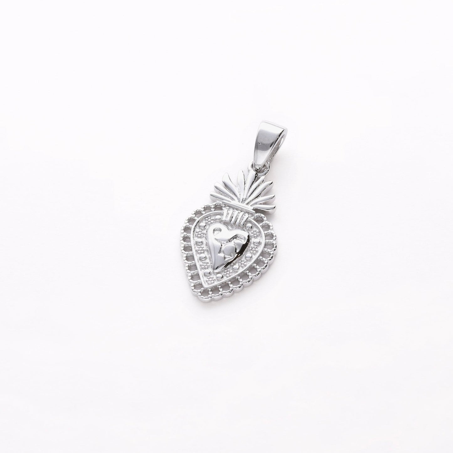 Sagrado corazon 2 cm plata - Bendita Eva