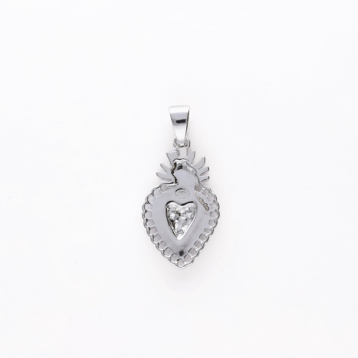 Sagrado corazon 2 cm plata - Bendita Eva