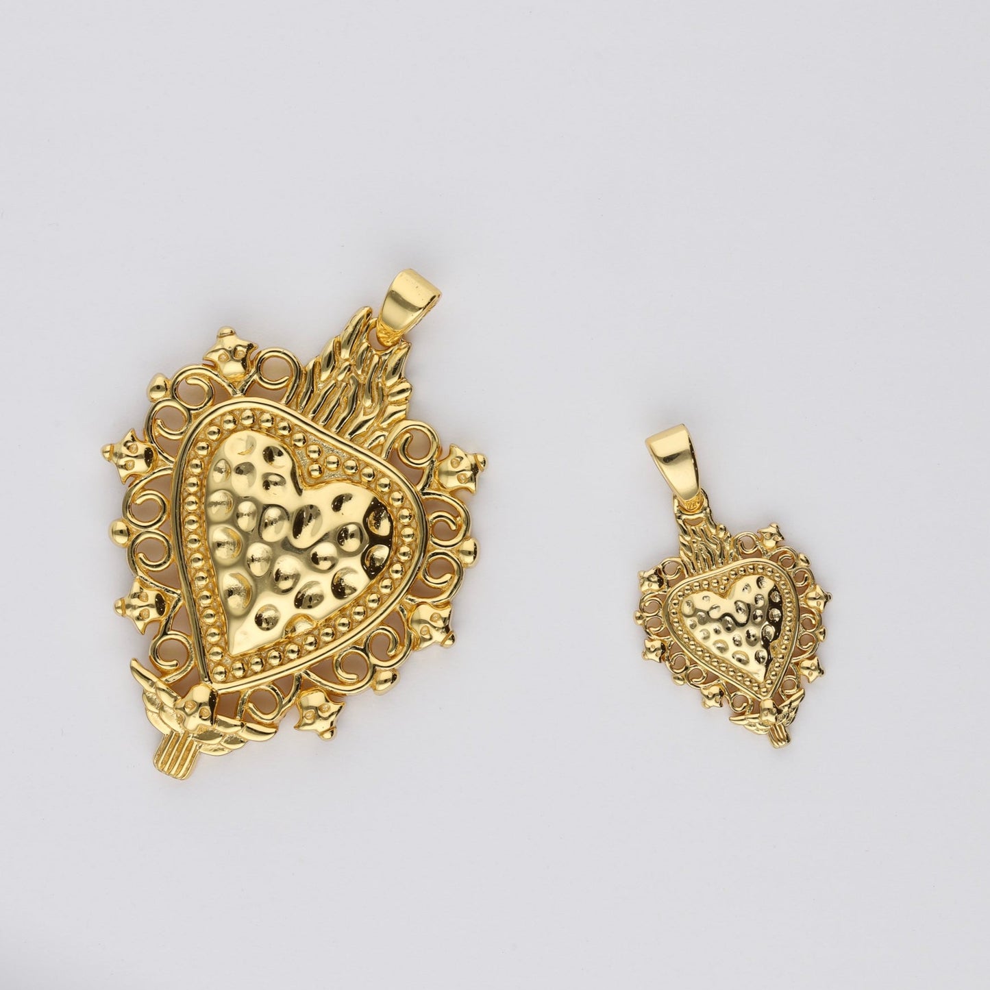 colgante sagrado corazon plata de ley chapado en oro 18 kt - Bendita Eva