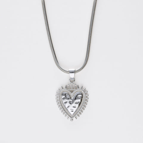 Colgante Sagrado corazón Protection plata 2 cm