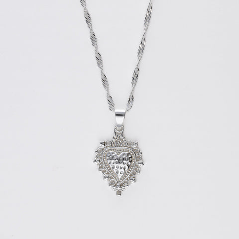 Colgante Sagrado Corazón Fé plata 2 cm