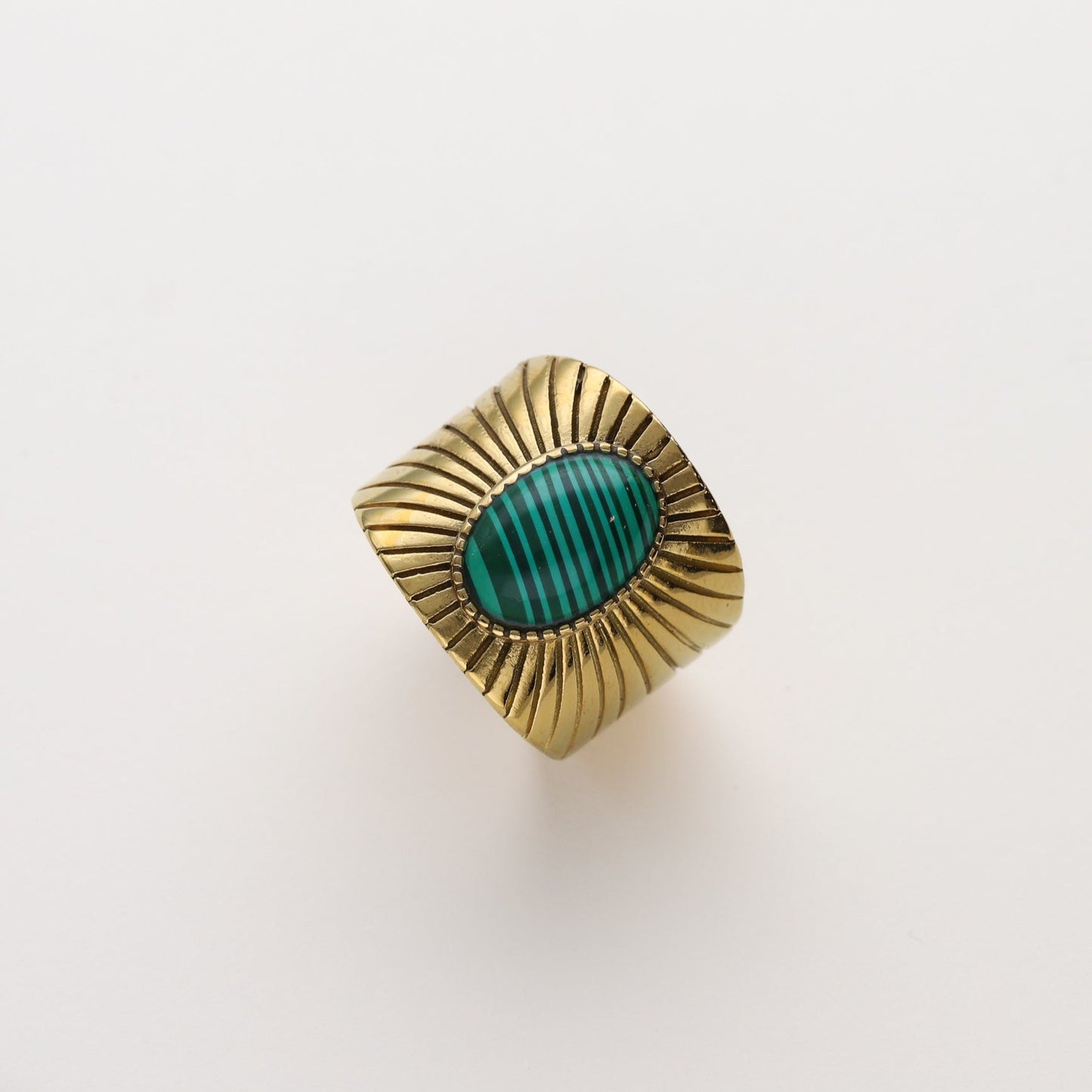 anillo waterproof piedra maraquita- Bendita Eva