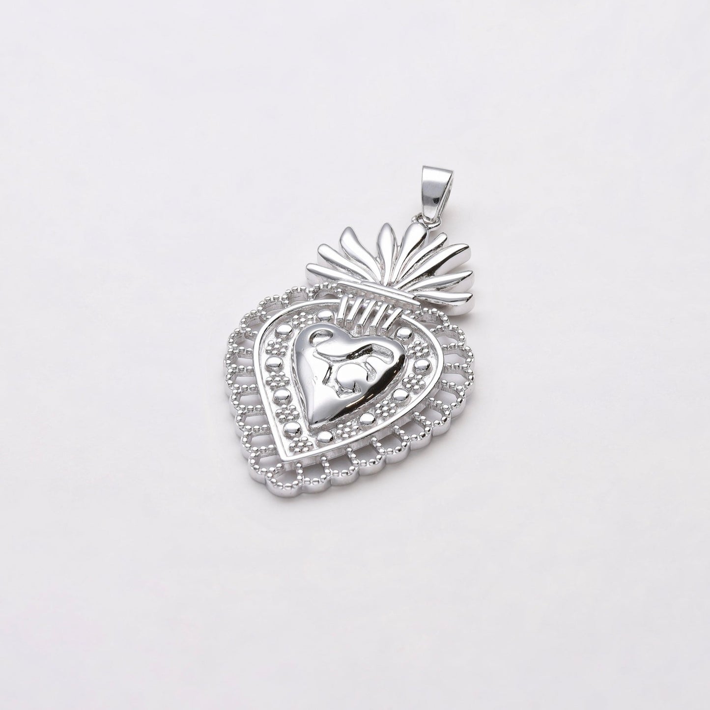 Sagrado corazon 4 cm plata - Bendita Eva