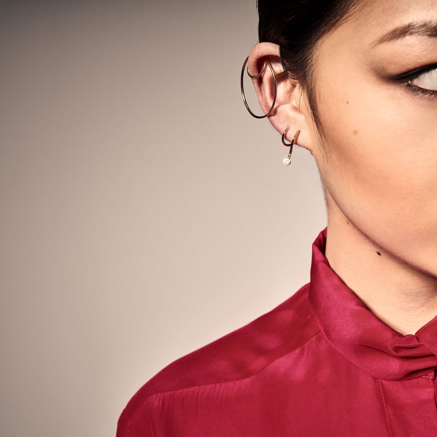 Eva spiral gold earrings