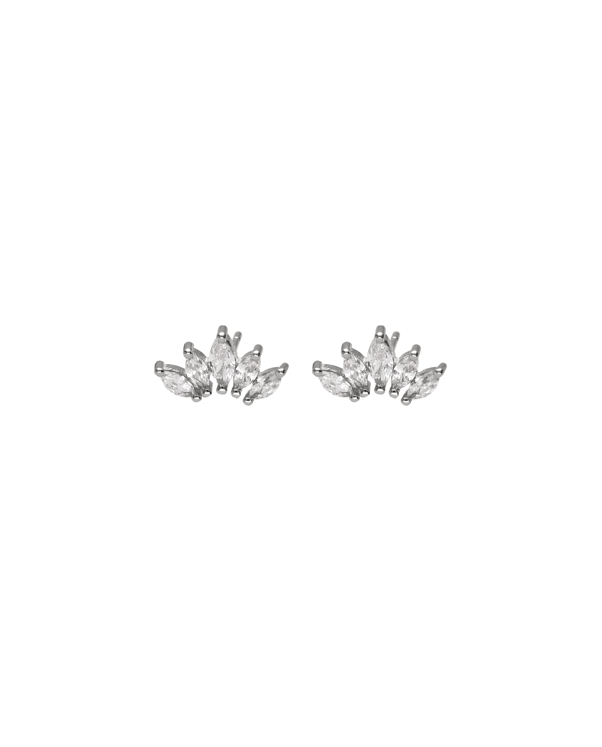 Pendientes de plata con circonitas Corona