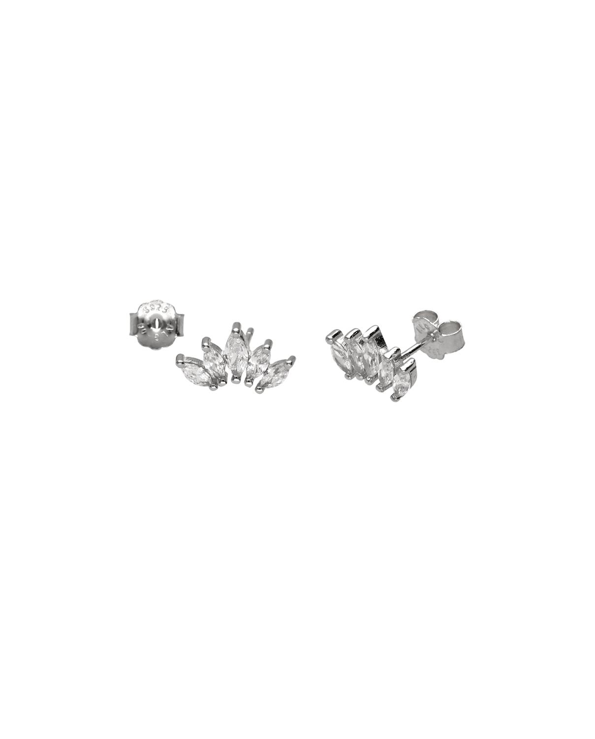 Pendientes de plata con circonitas Corona