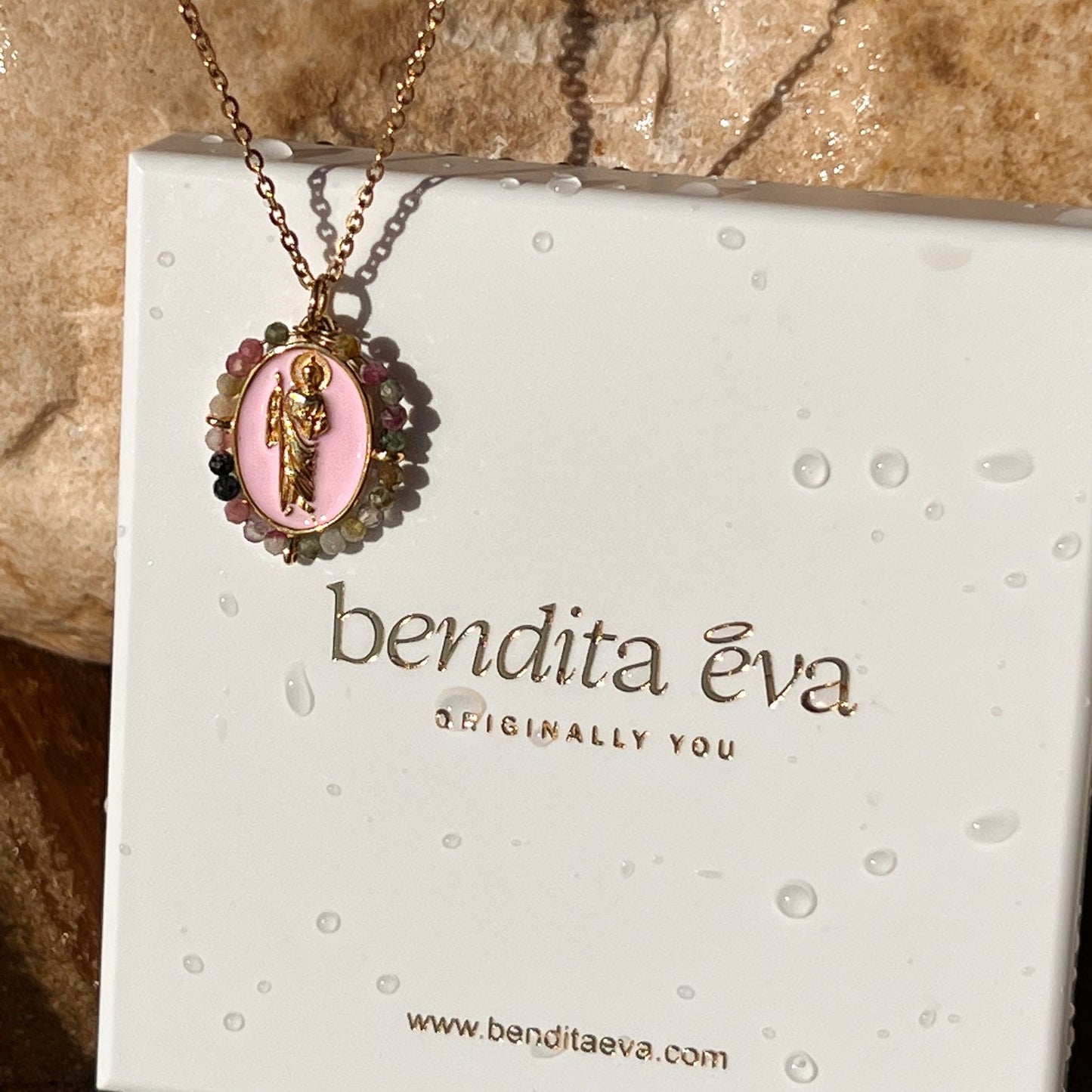 San Judas Tadeo con piedras turmalina - Bendita Eva