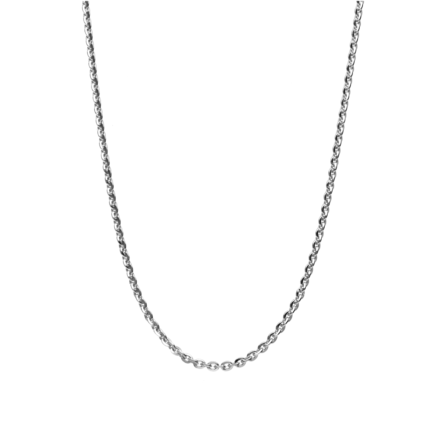La cadena de eslabón pequeño Edén ha sido diseñada en Plata de Ley 925 y está también disponible con un acabado en oro de alta calidad. Disponible en 3 tamaños: 40, 50 y 70 centímetros.