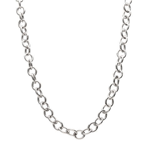 Silver round link chain