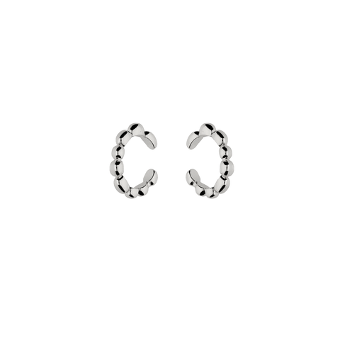 Rough silver ear cuff