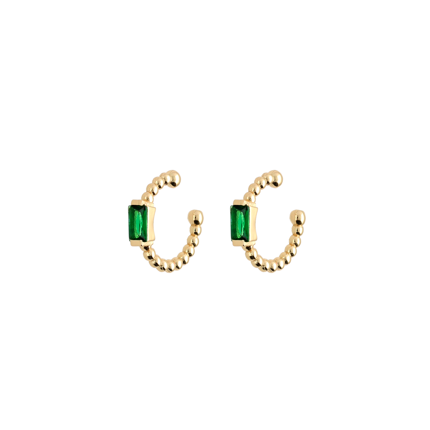 Ear cuff oro con circonita verde Zircon