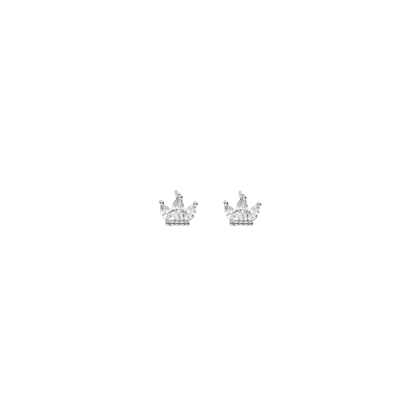 Silver earrings with zirconia mini crown