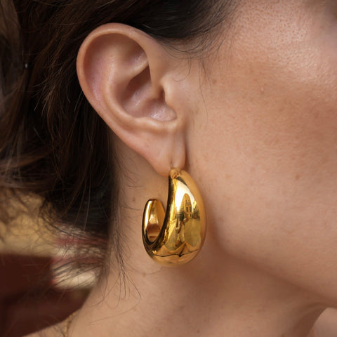 Pendientes de aro en plata de ley , oro 18k y waterproof de Bendita Eva