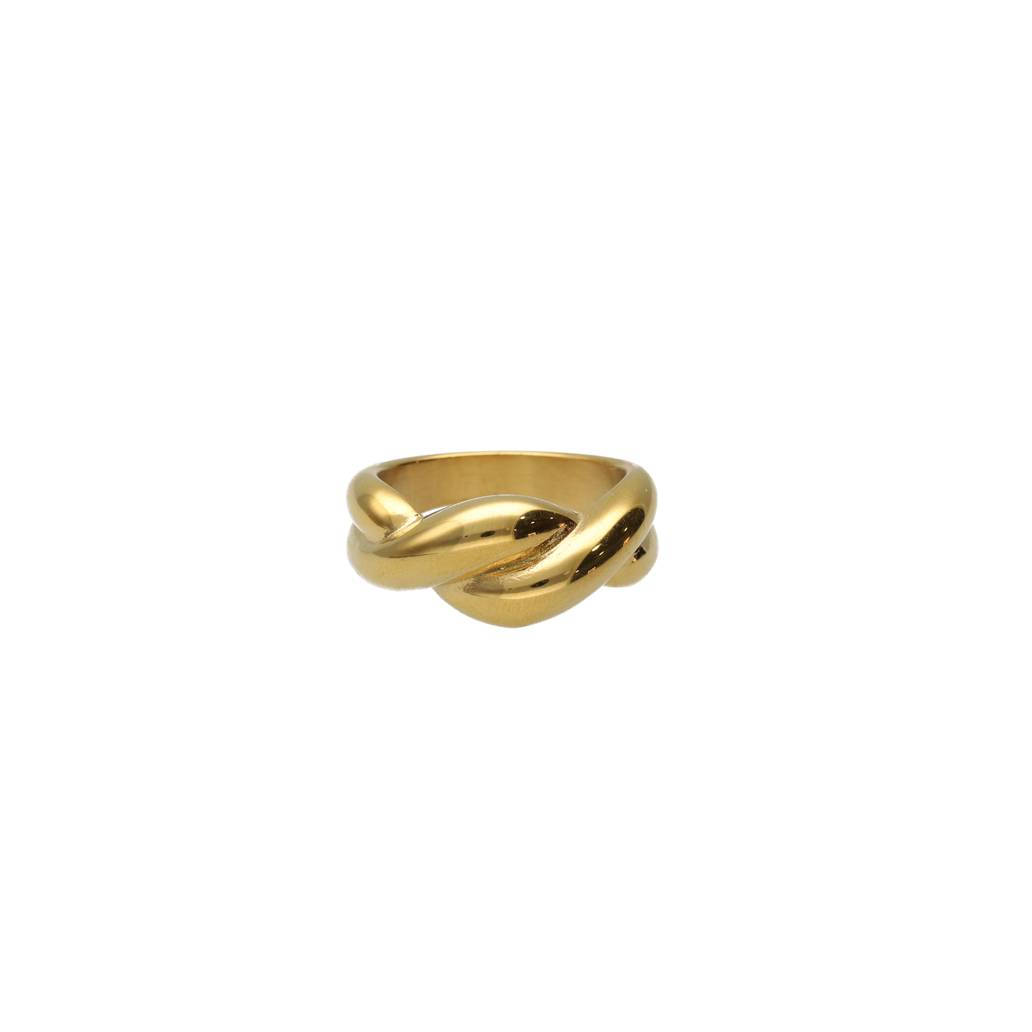 anillo entrelazado oro waterproof - Bendita Eva