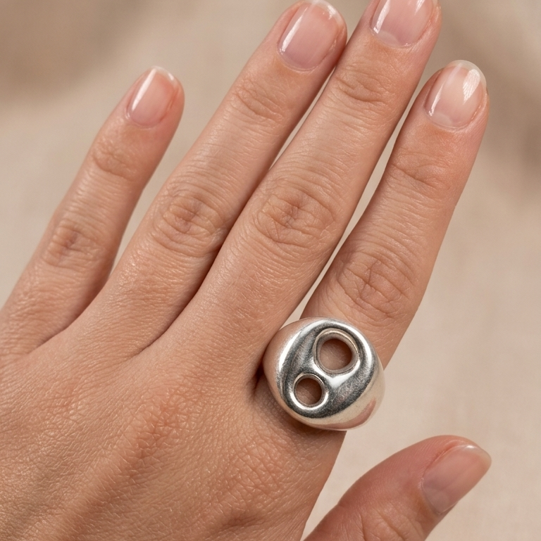 Anillo calabrote plata de ley 925 electroforming - Bendita Eva