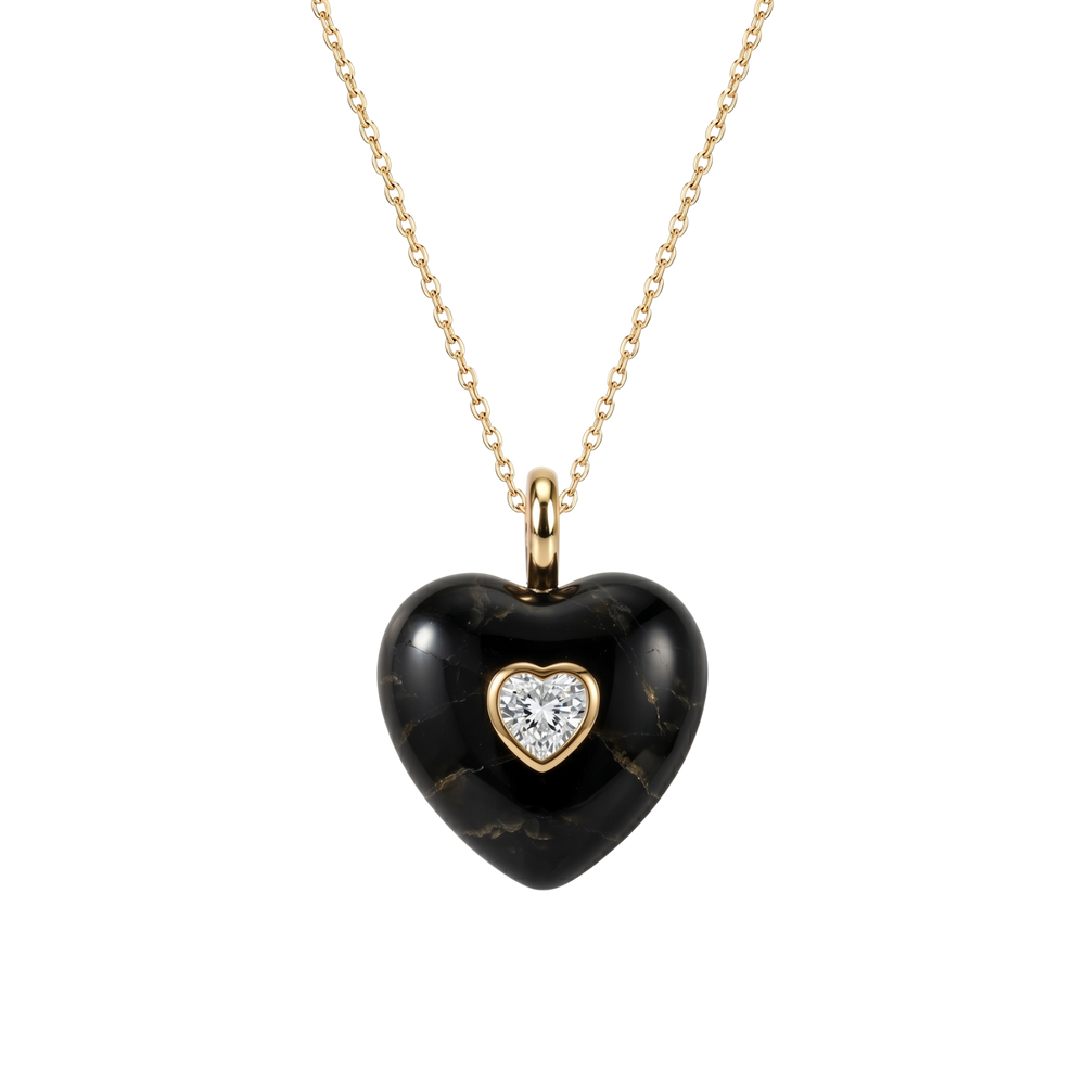 Colgante Corazón Ónix Negro