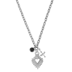 Colgante Corazón y Cruz plata