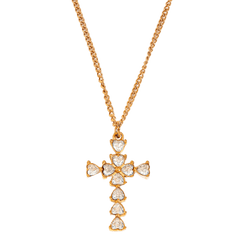Colgante Cruz circonitas corazones