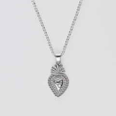 Colgante Sagrado Corazón plata 2 cm