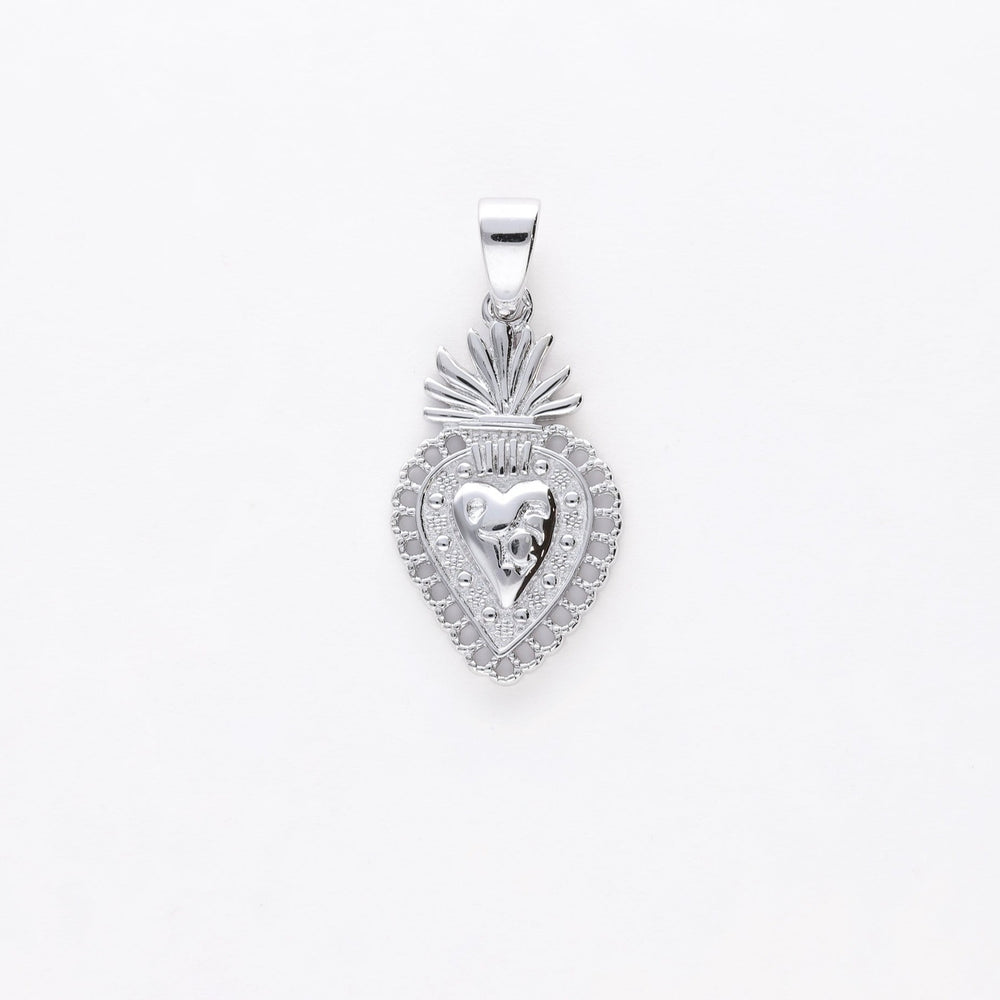 Sagrado corazon 2 cm plata - Bendita Eva