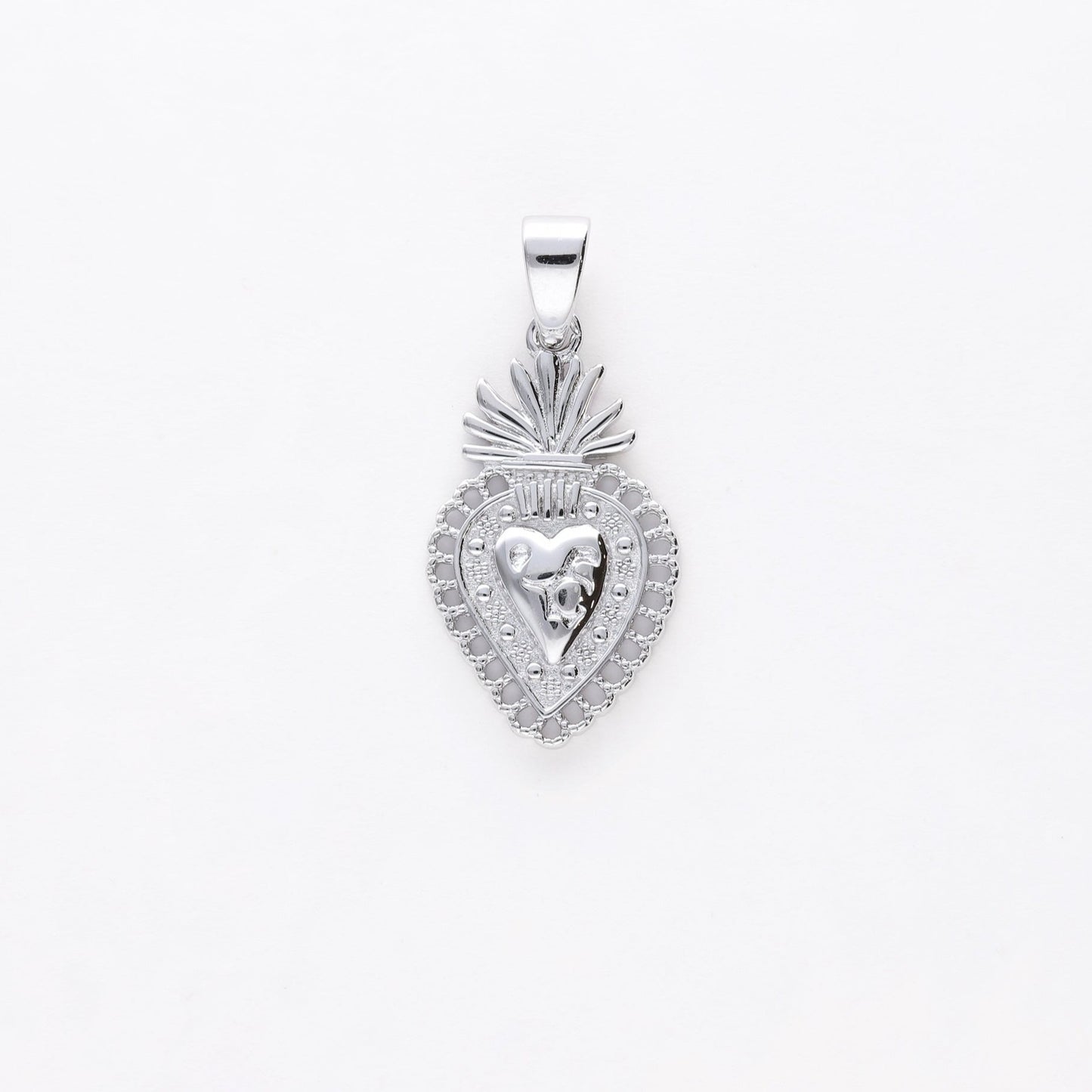 Sagrado corazon 2 cm plata - Bendita Eva