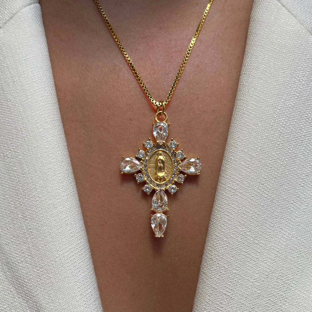  Colgante cruz con circonitas blancas de Bendita Eva