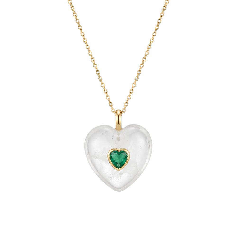 Colgante Corazón Cuarzo Blanco