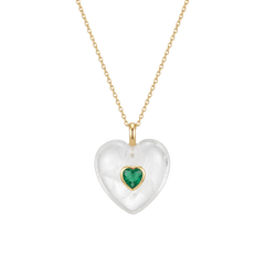 Colgante Corazón Cuarzo Blanco