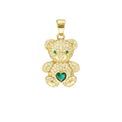 Colgante Oso circonitas plata de ley y baño de oro 18K