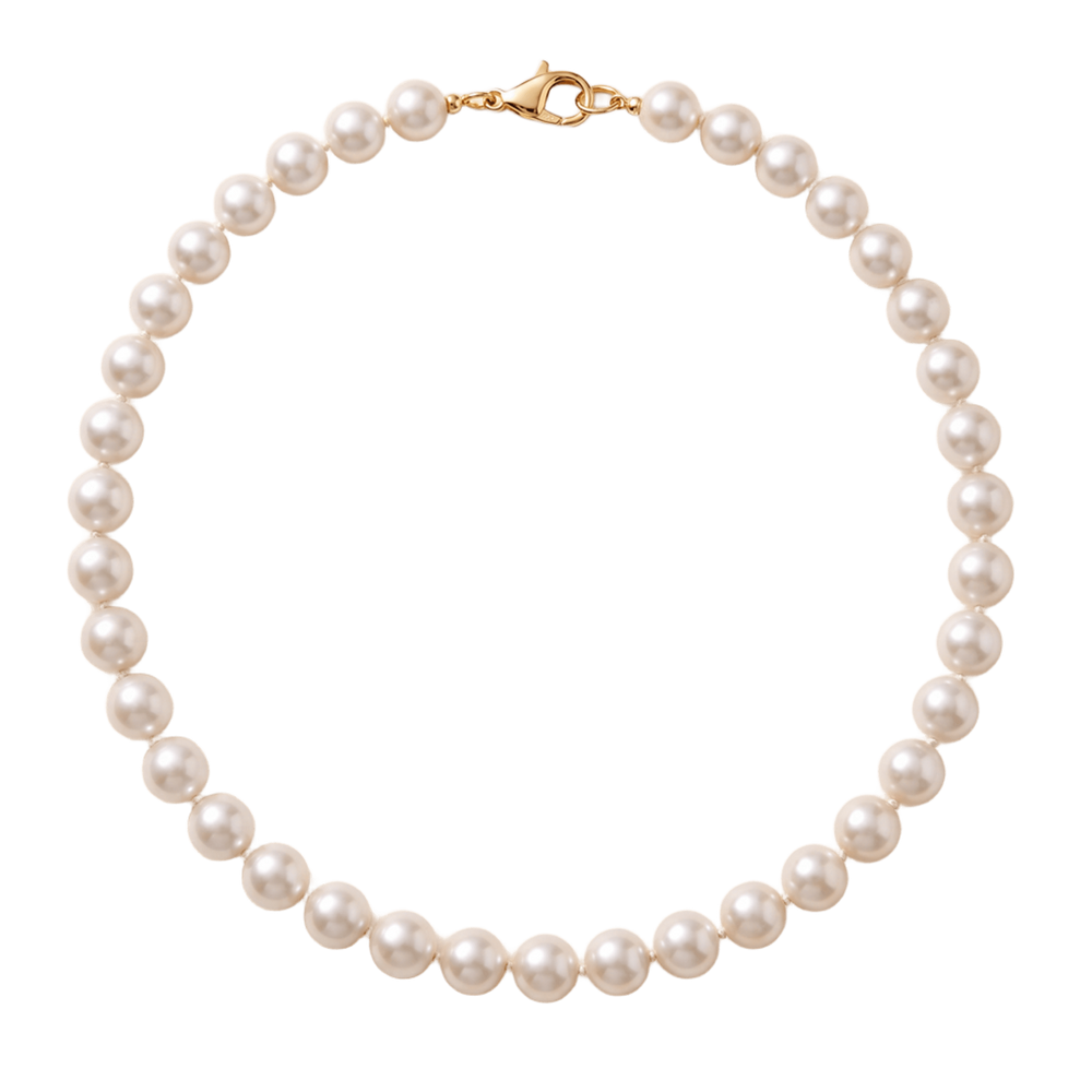 Natural pearl necklace 9 mm silver