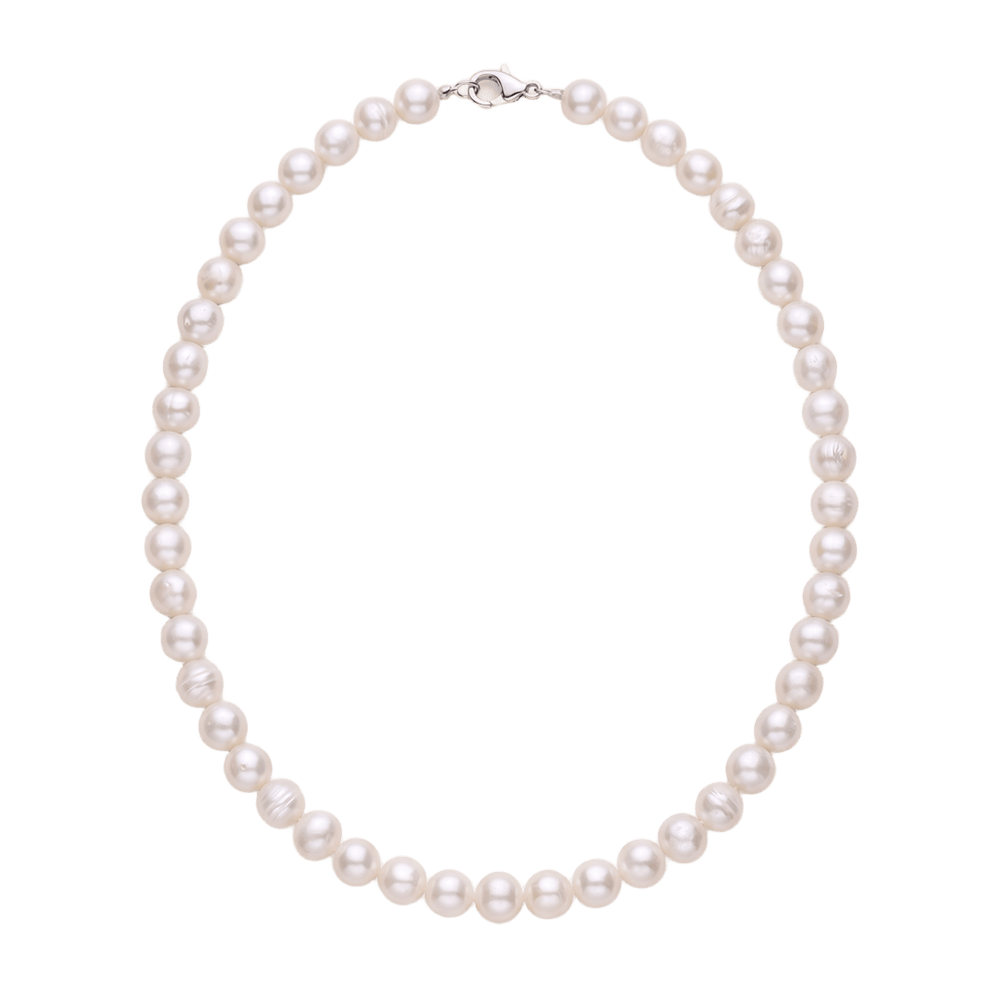 Gold necklace with small pearls 