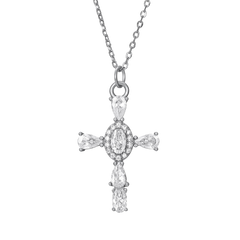 Colgante Cruz circonitas blancas