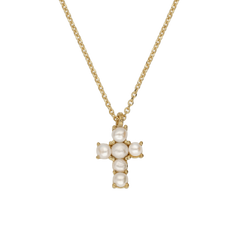 Colgante Cruz con perlas