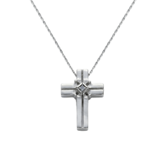 Colgante Cruz piedra plata