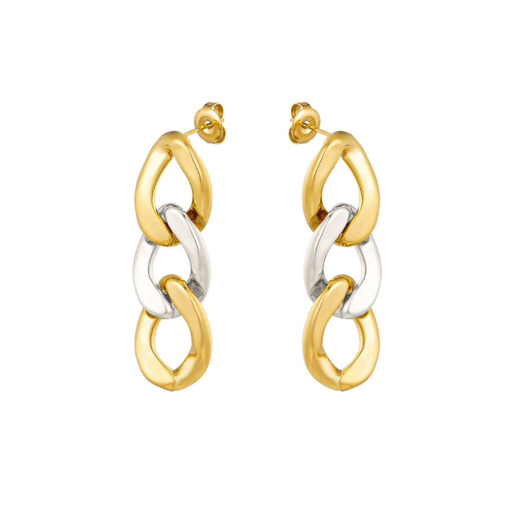 pendientes eslabones oro y plata waterproof- Bendita Eva